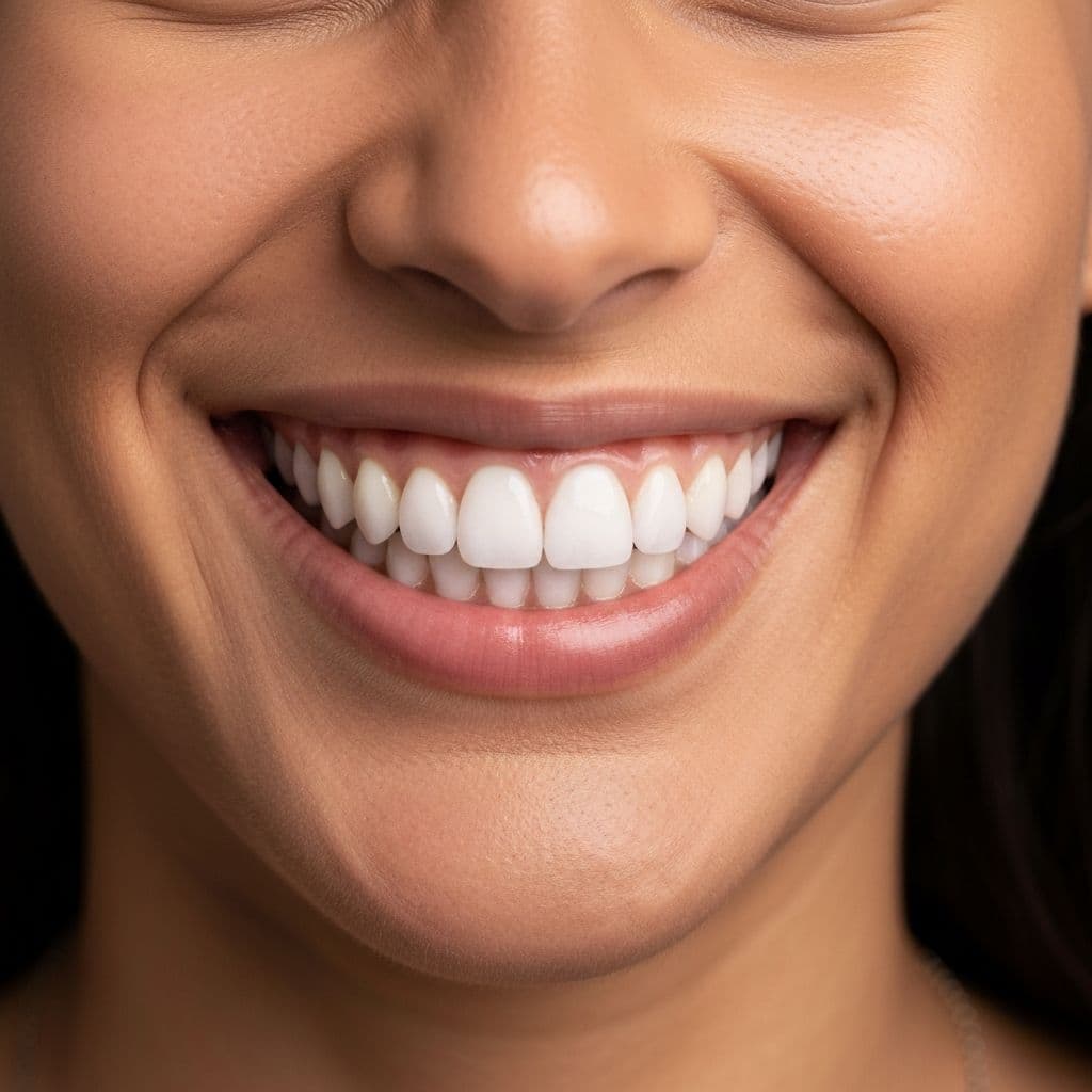 Bright white smile after professional teeth whitening